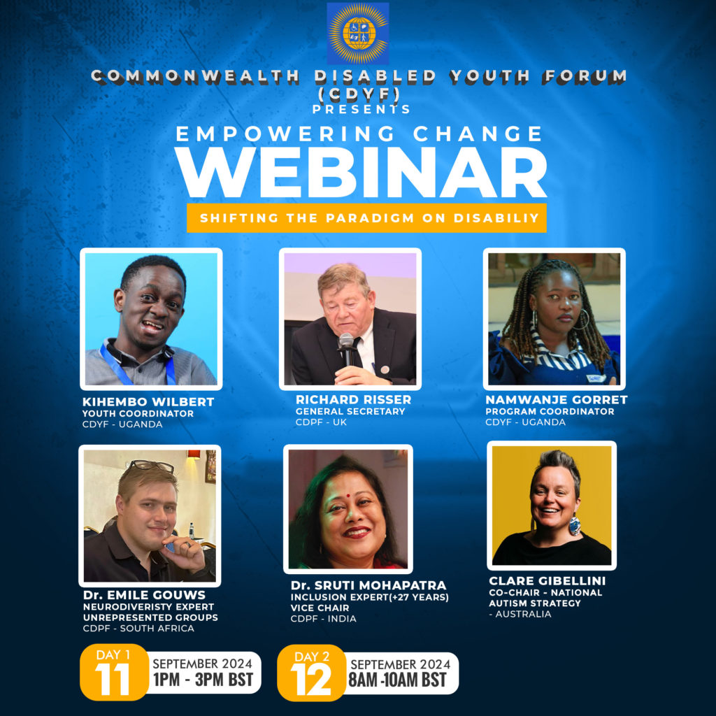 Flyer for the Empowering Change webinar with portraits of the participants